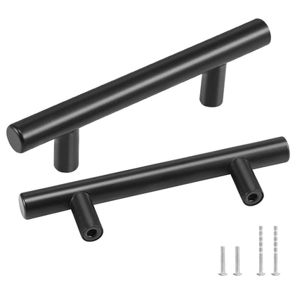 30 Pack Cabinet Pulls, 3in / 76mm Center to Center Slim Kitchen Cabinet Drawer, Stainless Steel Modern Kitchen Cupboard Door Handles for Kitchen Bathroom Bar Hardware Matte Black.