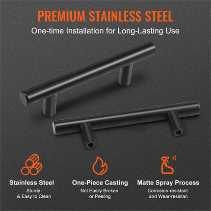 30 Pack Cabinet Pulls, 3in / 76mm Center to Center Slim Kitchen Cabinet Drawer, Stainless Steel Modern Kitchen Cupboard Door Handles for Kitchen Bathroom Bar Hardware Matte Black.