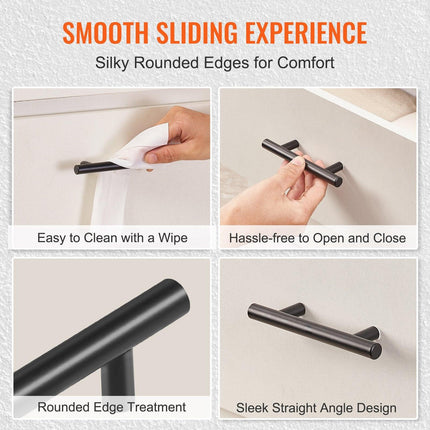 30 Pack Cabinet Pulls, 3in / 76mm Center to Center Slim Kitchen Cabinet Drawer, Stainless Steel Modern Kitchen Cupboard Door Handles for Kitchen Bathroom Bar Hardware Matte Black.