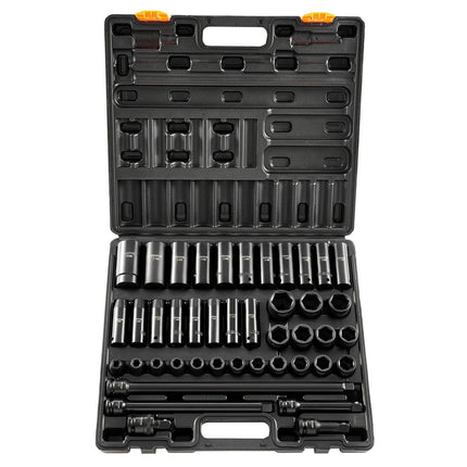 Impact Socket Set 43 Piece Impact Sockets, Standard Socket Assortment, Drive Socket Set 6-Point Sockets Metric 9-30mm (Standard/Deep).