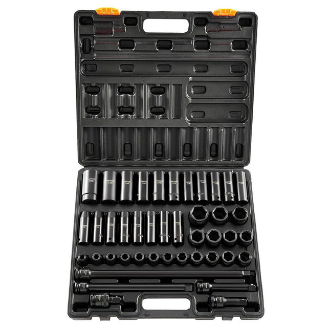 Impact Socket Set 43 Piece Impact Sockets, Standard Socket Assortment, Drive Socket Set 6-Point Sockets Metric 9-30mm (Standard/Deep).