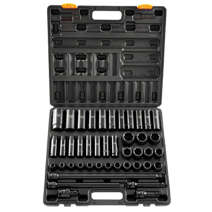 Impact Socket Set 43 Piece Impact Sockets, Standard Socket Assortment, Drive Socket Set 6-Point Sockets Metric 9-30mm (Standard/Deep).