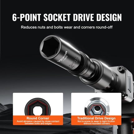360 Degree Swivel Impact Sockets Set 14pcs 6-Point 3/8in Drive Socket Set.