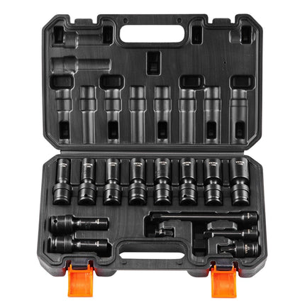 360 Degree Swivel Impact Sockets Set 14pcs 6-Point 3/8in Drive Socket Set.