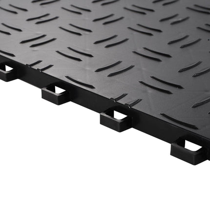 Garage Tiles Interlocking, 12 x 12 x 0.53 inch 25 Pack Garage Floor Covering Tiles, Non-Slip Double-Sided Texture Garage Flooring Tiles, for Garages, Basements, Repair Shops, Black.