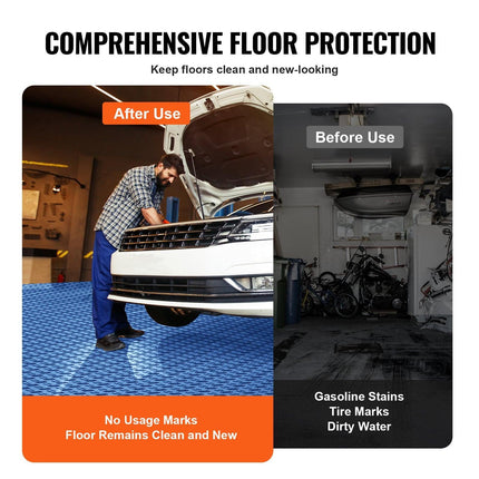 Garage Tiles Interlocking 12x12 in 25 Pack Garage Flooring Tiles Blue.