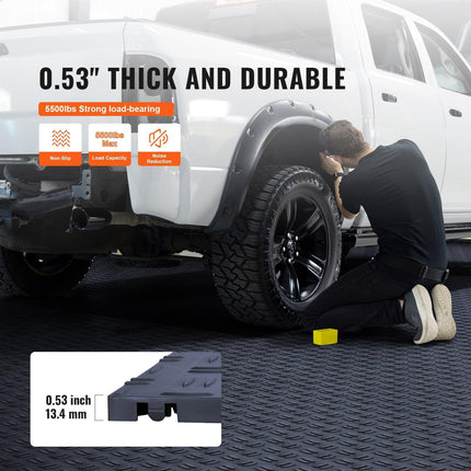 Garage Tiles Interlocking, 12 x 12 x 0.53 inch 50 Pack Garage Floor Covering Tiles, Non-Slip Double-Sided Texture Garage Flooring Tiles, for Garages, Basements, Repair Shops, Graphite Gray.