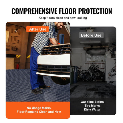 Garage Tiles Interlocking, 12 x 12 x 0.53 inch 50 Pack Garage Floor Covering Tiles, Non-Slip Double-Sided Texture Garage Flooring Tiles, for Garages, Basements, Repair Shops, Graphite Gray.