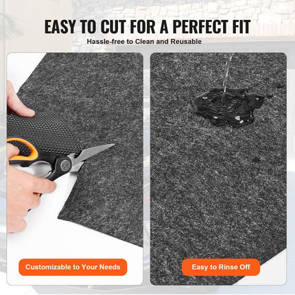 Waterproof Garage Floor Mat for Under Car, 914.4x1524 MM Compact Size Heavy Duty Containment Mat with Strong Grip, Protects Garage Floor from Water, Mud and Oil, For Garages,Greenhouses,Entrance.