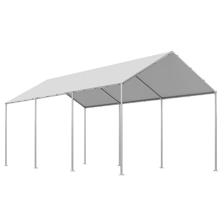 Carport Replacement Canopy, 6 x 3 m Potable Garage Tent Top Tarp, UV-Resistant & Waterproof Car Shelter Tarp, Heavy Duty Car Port Cover with Ball Buggees, Grey, Frame Not Included.
