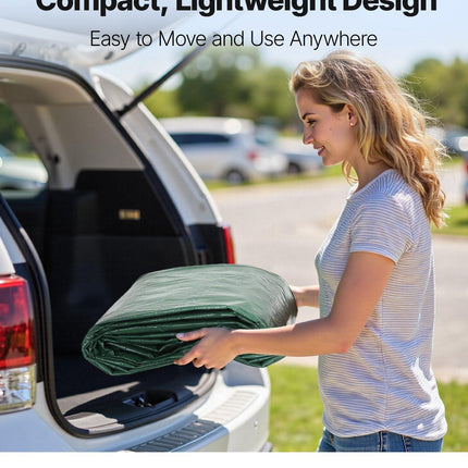 Carport Replacement Canopy, 6 x 3 m Potable Garage Tent Top Tarp, UV-Resistant & Waterproof Car Shelter Tarp, Heavy Duty Car Port Cover with Ball Buggees, Dark Green, Frame Not Included.