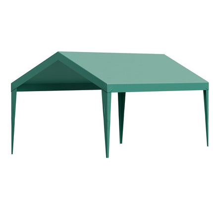 Carport Replacement Canopy, 6 x 3 m Potable Garage Tent Top Tarp, UV-Resistant & Waterproof Car Shelter Tarp, Heavy Duty Car Port Cover with Ball Buggees, Dark Green, Frame Not Included.