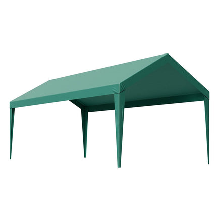 Carport Replacement Canopy, 6 x 3 m Potable Garage Tent Top Tarp, UV-Resistant & Waterproof Car Shelter Tarp, Heavy Duty Car Port Cover with Ball Buggees, Dark Green, Frame Not Included.