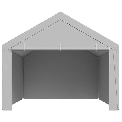 Carport Replacement Canopy, 6x 3.6 m Potable Garage Tent Top Tarp with Sidewalls, UV-Resistant & Waterproof, Heavy Duty Car Shelter Tarp with Ball Buggees, Grey, Frame Not Included.