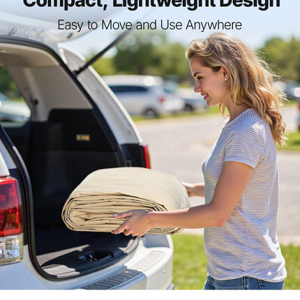 Carport Replacement Canopy, 6 x 3.6 m Potable Garage Tent Top Tarp, UV-Resistant & Waterproof Car Shelter Tarp, Heavy Duty Car Port Cover with Ball Buggees, Beige, Frame Not Included.