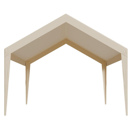 Carport Replacement Canopy, 6 x 3.6 m Potable Garage Tent Top Tarp, UV-Resistant & Waterproof Car Shelter Tarp, Heavy Duty Car Port Cover with Ball Buggees, Beige, Frame Not Included.