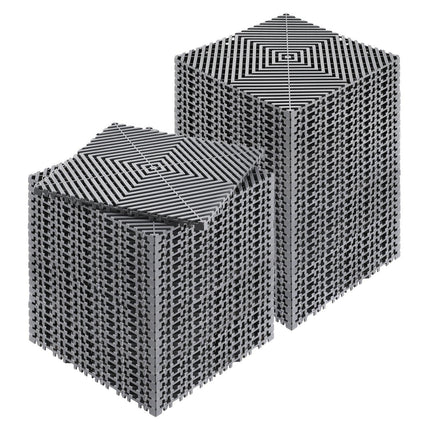 Interlocking Drainage Mat, 31 x 31 cm Modular Interlocking Cushion, 50 Pcs Splicing Drainage Mats, Non-Slip Gray PP Drainage Floor Tile and Shower Mat, for Garage, Garden, Kitchen & Outdoor.
