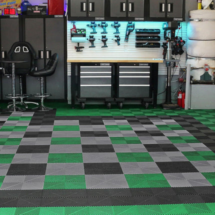 Interlocking Drainage Mat, 31 x 31 cm Modular Interlocking Cushion, 50 Pcs Splicing Drainage Mats, Non-Slip Gray PP Drainage Floor Tile and Shower Mat, for Garage, Garden, Kitchen & Outdoor.