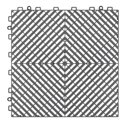 Interlocking Drainage Mat, 31 x 31 cm Modular Interlocking Cushion, 50 Pcs Splicing Drainage Mats, Non-Slip Gray PP Drainage Floor Tile and Shower Mat, for Garage, Garden, Kitchen & Outdoor.