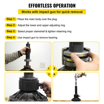 Carrier & Pinion Bearing Puller, Compatible with Dana 30, 40, 60, 70, Ford 9\" Bearings, Pinion Puller Tool with 2 Clamshells, 45# Steel Clamshell Carrier Bearing Puller for Auto Repair.