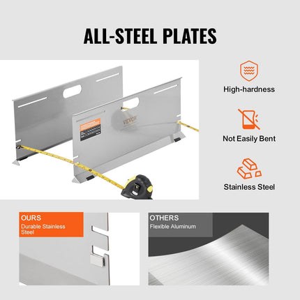 Wheel Alignment Tool, 2-Pack Alignment Tool Toe Plates, Stainless Steel Toe Angle Measurement Tool Plate, 4 Alignment Rods and Magnetic Slots, Includes Measuring Tapes & Conversion Chart.