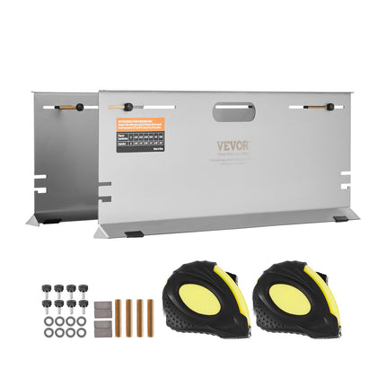 Wheel Alignment Tool, 2-Pack Alignment Tool Toe Plates, Stainless Steel Toe Angle Measurement Tool Plate, 4 Alignment Rods and Magnetic Slots, Includes Measuring Tapes & Conversion Chart.