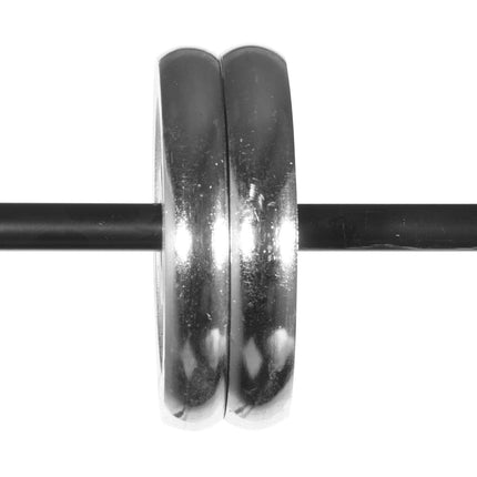 Double Rod Curtain Rods, 36-72 inches(3-6ft) Adjustable Length, Black Double Curtain Rods with Round Finials, 1" and 3/4" Diameter, Double Window Drapery Rod for Sheer and Blackout Curtains.