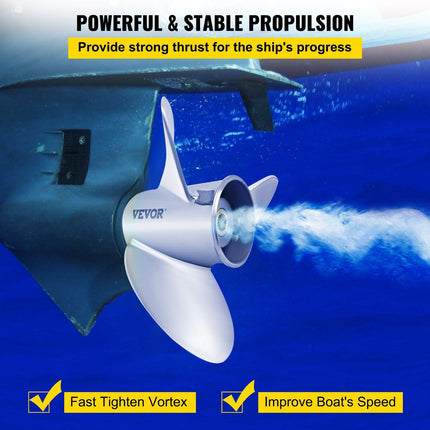 Outboard Propeller, Replace for OEM 3860709, 3-Blade 14.5\" x 21\" Pitch Steel Boat Propeller, Compatible with Volvo Penta SX Drive All Models, with 19 Tooth Splines, RH.