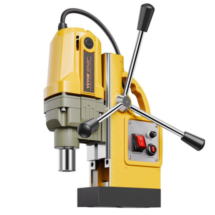 Magnetic Drill, 1400W Motor 1.6 in Boring Diameter, 2810 lbf Portable Electric Mag Drill Press, with 11 Coring Bits, 800 RPM Speed, Drilling Machine for Metal Surface, Home Improvement Industry.