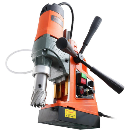 Magnetic Drill, 1450W Motor 1.6 in Boring Diameter, 2810 lbf Portable Electric Mag Drill Press, with 2 Coring Bits, Variable Speed, Drilling Machine for Metal Surface, Home Improvement Industry.