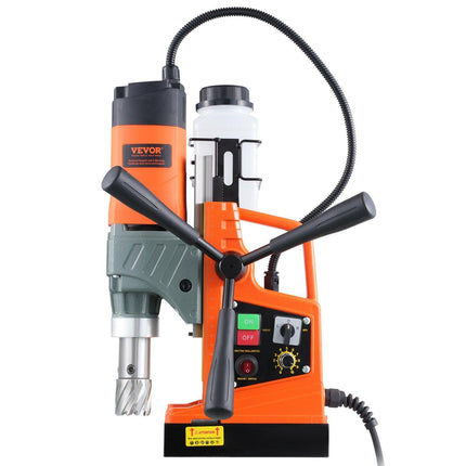 Magnetic Drill, 1450W Motor 1.6 in Boring Diameter, 2810 lbf Portable Electric Mag Drill Press, with 2 Coring Bits, Variable Speed, Drilling Machine for Metal Surface, Home Improvement Industry.