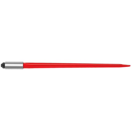 Hay Spear 32" Bale Spear 1350 lbs Capacity, Bale Spike Quick Attach Square Hay Bale Spears 1.4" Wide, Red Coated Bale Forks, Bale Hay Spike with Hex Nut & Sleeve for Buckets Tractors Loaders.