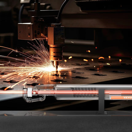 Laser Tube, 50W CO2 Laser Tube for Laser Engraver and Cutter Machine, 850 mm Length, 50 mm Diameter, Glass Laser Cutting Tube with TEM00 Beam Mode, for Wood Acrylic Fabric Leather Bamboo.