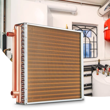 20"x 20" Heat Exchanger Water to Air 3-Row 3/8" Copper Ports 242 Fins.