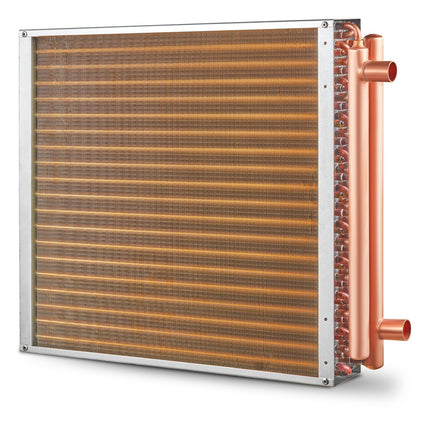 20"x 20" Heat Exchanger Water to Air 3-Row 3/8" Copper Ports 242 Fins.