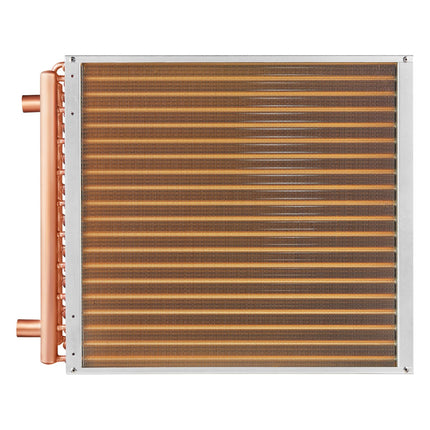 20"x 20" Heat Exchanger Water to Air 3-Row 3/8" Copper Ports 242 Fins.