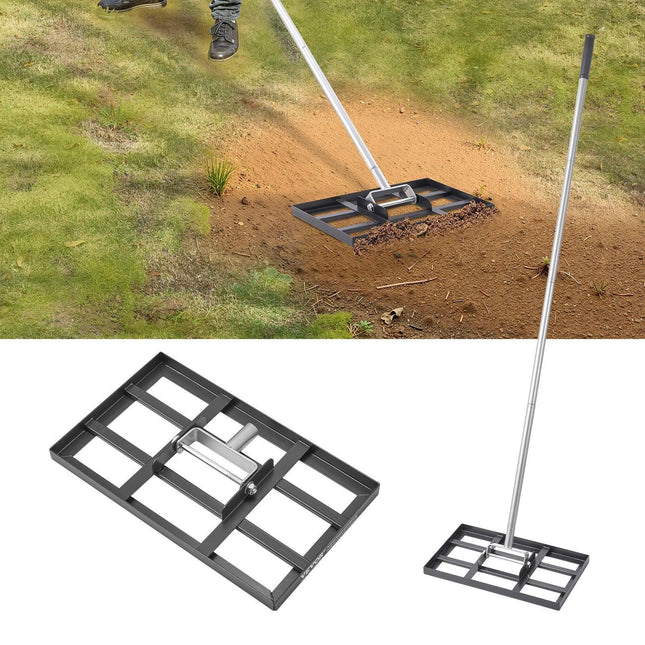 254 x 430 mm Lawn Leveling Rake 1980 mm Adjustable Handle for Yard Golf Court.