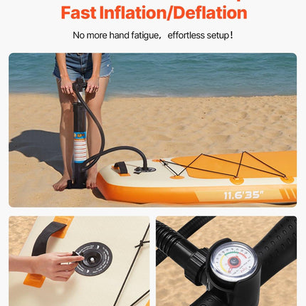 Inflatable Stand Up Paddle Board, 3.53m x 89cm x 15cm Wide Ultra-Light SUP Paddleboard, All Accessories Included, Pump, Paddle, Fin, Backpack, Ankle Leash, Strap, Non-slip Deck for Youth, Adults.
