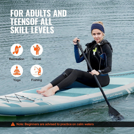 Inflatable Stand Up Paddle Board, 152 mm Wide SUP Paddleboard, with Board Accessories, Pump, Paddle, Fin, Phone Bag, Backpack, Ankle Leash, Repair Kit, Non-slip Deck for Youth & Adults.