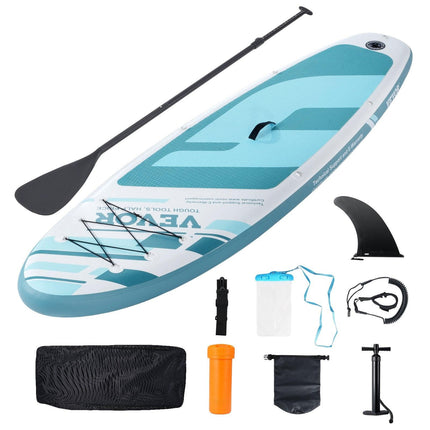 Inflatable Stand Up Paddle Board, 152 mm Wide SUP Paddleboard, with Board Accessories, Pump, Paddle, Fin, Phone Bag, Backpack, Ankle Leash, Repair Kit, Non-slip Deck for Youth & Adults.