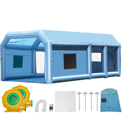 Inflatable Paint Booth 23x13.1x9ft Inflatable Spray Booth 750W+480W Blower.
