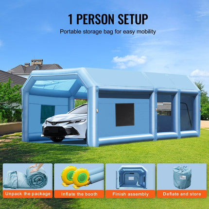 Inflatable Paint Booth 27.9x15.7x10.8ft Inflatable Spray Booth 950W+750W.