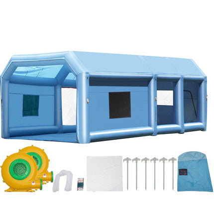 Inflatable Paint Booth 27.9x15.7x10.8ft Inflatable Spray Booth 950W+750W.