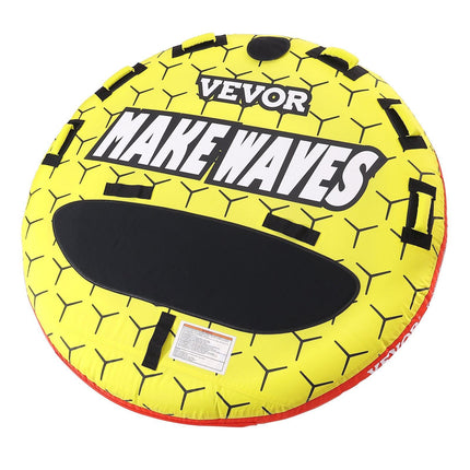 Towable Tube for Boating, 1-3 Riders Inflatable Boat Tubes and Towables, 510 lbs, 63" Round Water Sport Towable Tubes for Boats to Pull, Full Nylon Cover, EVA Grab Handles and Speed Safety Valve.
