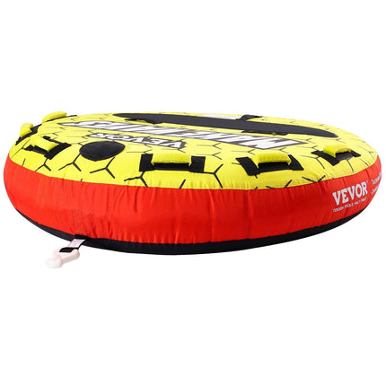 Towable Tube for Boating, 1-3 Riders Inflatable Boat Tubes and Towables, 510 lbs, 63" Round Water Sport Towable Tubes for Boats to Pull, Full Nylon Cover, EVA Grab Handles and Speed Safety Valve.