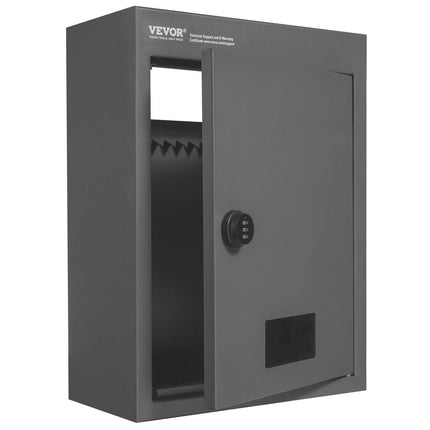 Through The Wall Drop Box, Heavy Duty Steel Through the Wall Mailbox with 2.8-7.9" 13" Combination Lock, 12.5x6.3x16.9" Mail Drop Box, Dark Gray.