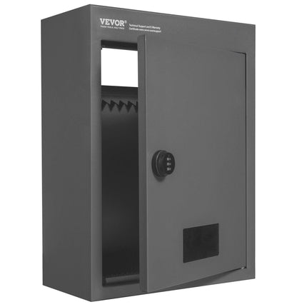 Through The Wall Drop Box, Heavy Duty Steel Through the Wall Mailbox with 2.8-7.9" 13" Combination Lock, 12.5x6.3x16.9" Mail Drop Box, Dark Gray.