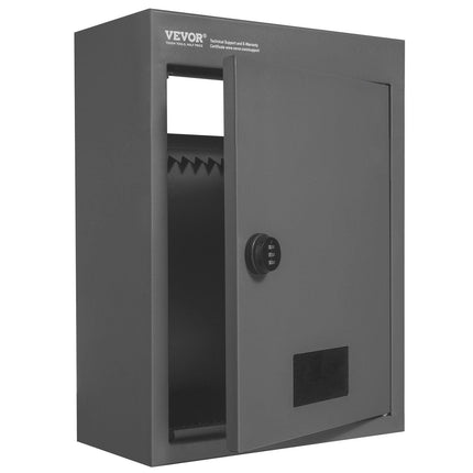 Through The Wall Drop Box, Heavy Duty Steel Through the Wall Mailbox with 2.8-7.9" 13" Combination Lock, 12.5x6.3x16.9" Mail Drop Box, Dark Gray.