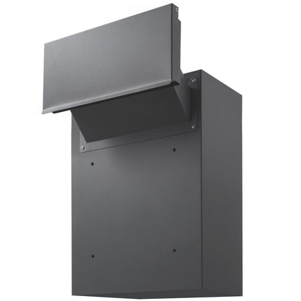 Through The Wall Drop Box, Heavy Duty Steel Through the Wall Mailbox with 2.8-7.9" 13" Combination Lock, 12.5x6.3x16.9" Mail Drop Box, Dark Gray.