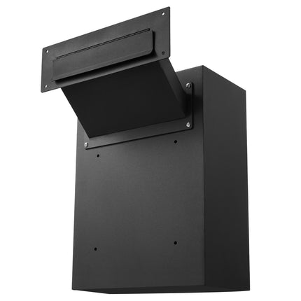 Through The Wall Drop Box, Heavy Duty Steel Through the Wall Mailbox with 2.8-7.9" 13" Combination Lock, 13x7x17" Mail Drop Box, Black.